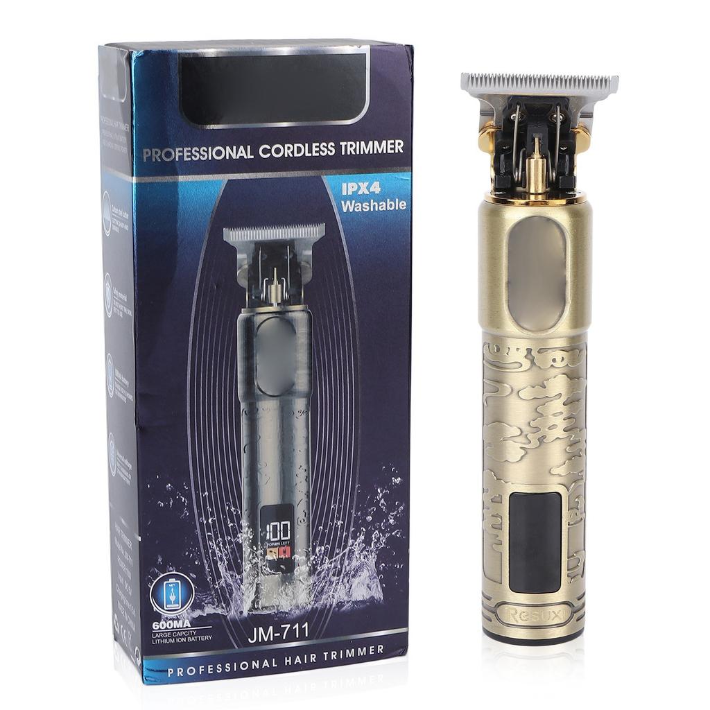 Electric Hair Clipper Rechargeable LCD Digital Display Hair Trimmer with Guide Comb (Bronze)