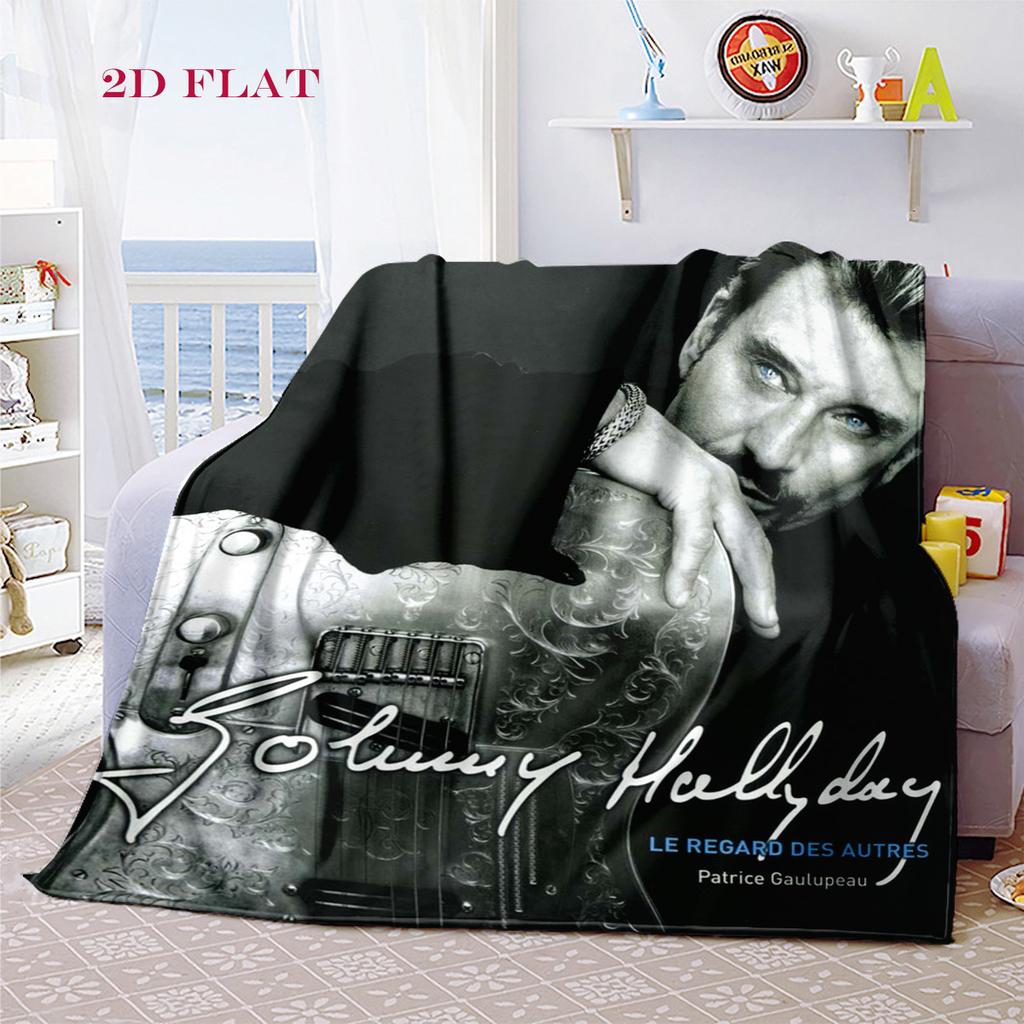 Johnny Hallyday: Life Death blanket blanket Soft and comfortable bedroom Nap Blanket Digital printing