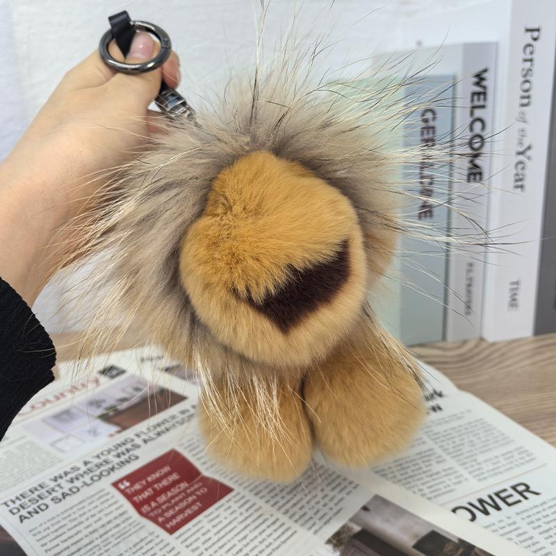 Zirunking Plush Lion Keychain Animals Toy Jungle Animal Plush Keychain Soft Backpack Ornaments Pendant Key Ring