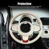 Red Real Carbon Fiber Steering Wheel U-Shaped Trim For Fiat 500 Abarth 595 2016+