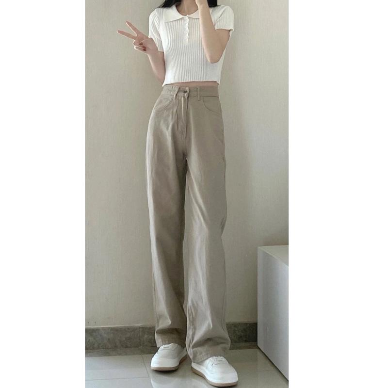 Women's High-Waisted Wide-Leg Jeans - Slimming, Versatile, Plus Size, Spring/Autumn 2025 Collection
