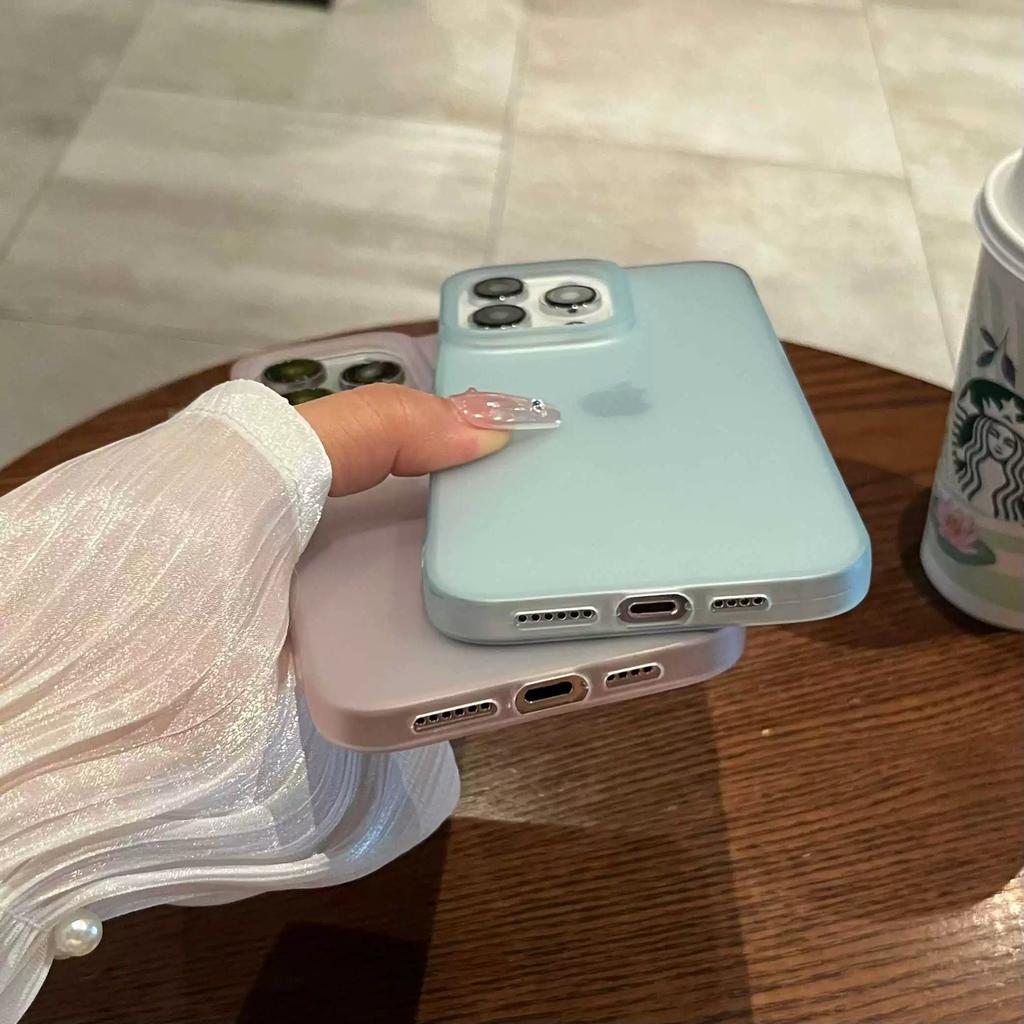 Capa de Celular Fashion Soft Matte Candy Para iPhone 17 16 11 12 13 14 15 Pro Max Plus X XS Max Capas Transparentes de Borda