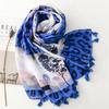 88*180cm Animal Print Women Viscose Scarf Autumn Winter Warm Shawl Cotton Linen Feeling Tassel Pashmina Muslim Hijab Wrap Lady