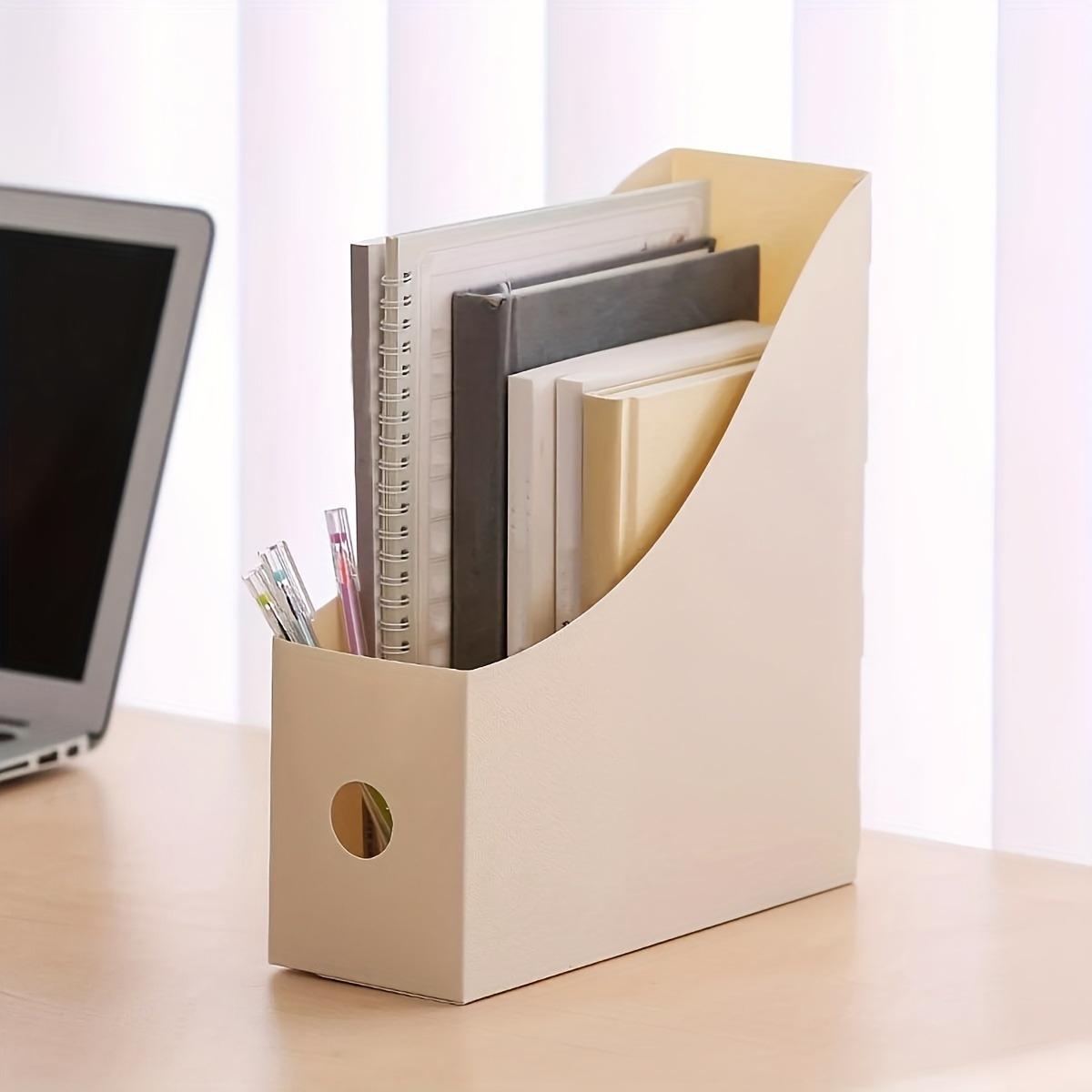 

1/2pcs Vertical File Organizer, Desktop Bookshelf with Storage Trays, Multi-Tier Document Holder for Office, 4-Piece Set