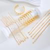 20Pcs Flower Charm Chain Bracelet Set For Women Bohemian Multilayer Adjustable Bracelets Vintage Floral Stackable Jewelry Gifts
