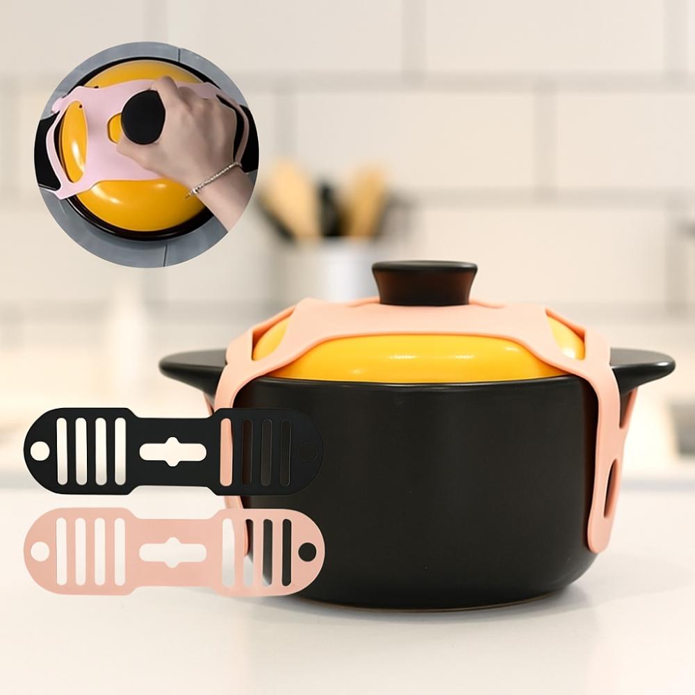 Elastic Lid  Fixing Band Silicone Pot Lid Holder Durable Lunchbox Lid Strap  Outdoor