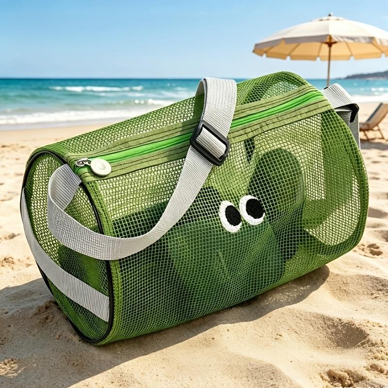 2-Pack Mesh Transparent Toiletry Bag, Cute and Spacious Cylindrical Shoulder/Crossbody Bag for Swimming and Fitness