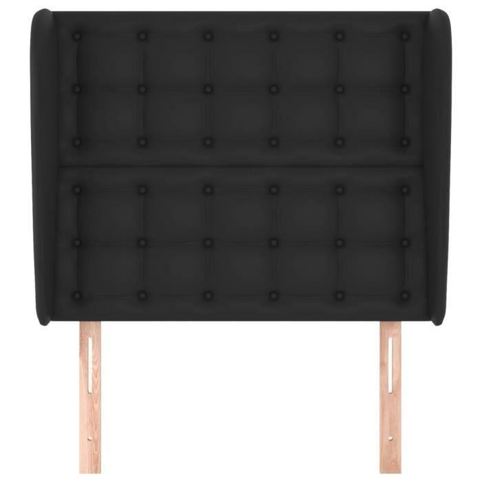 VidaXL Tête de lit avec oreilles Noir 93x23x118-128 cm Similicuir3118034
