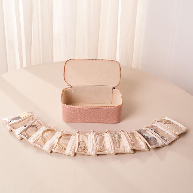Elegant Leather Jewelry Storage Box for Rings and Earrings