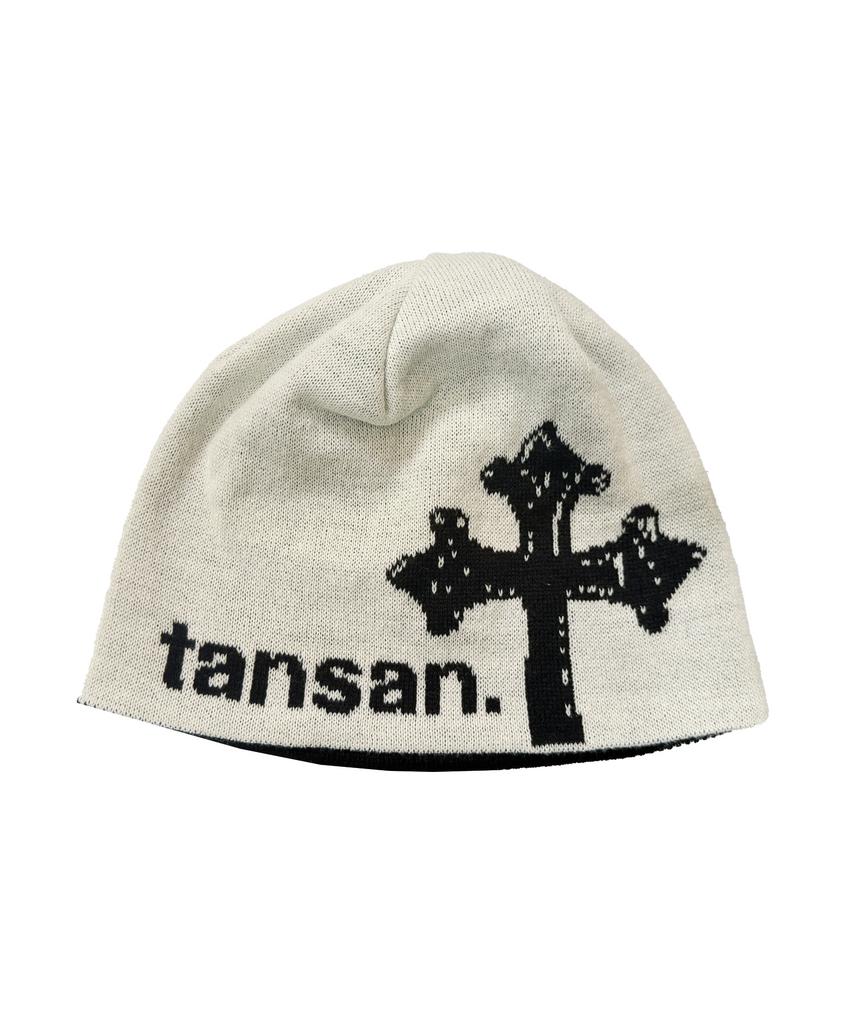 Tansanmageunesyum Jacquard Cross Beanie (White)
