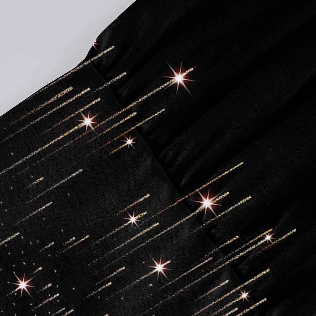 Fashionable Ladies Star Print Autumn Long Sleeve Casual Loose Dress