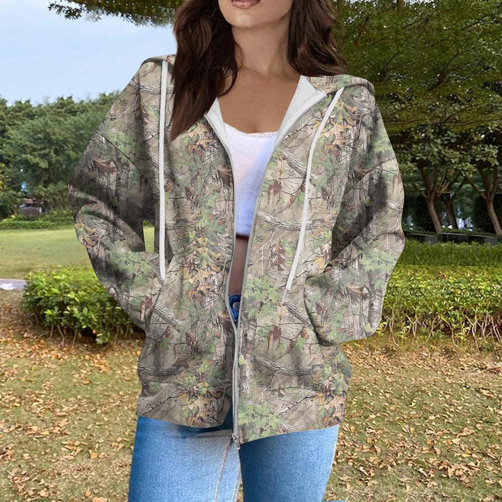 Women's Fashion Casual Halloween Printed Sweatshirt Long Sleeve With Pocket Cardigan Jacket Zipper Hoodie Coat