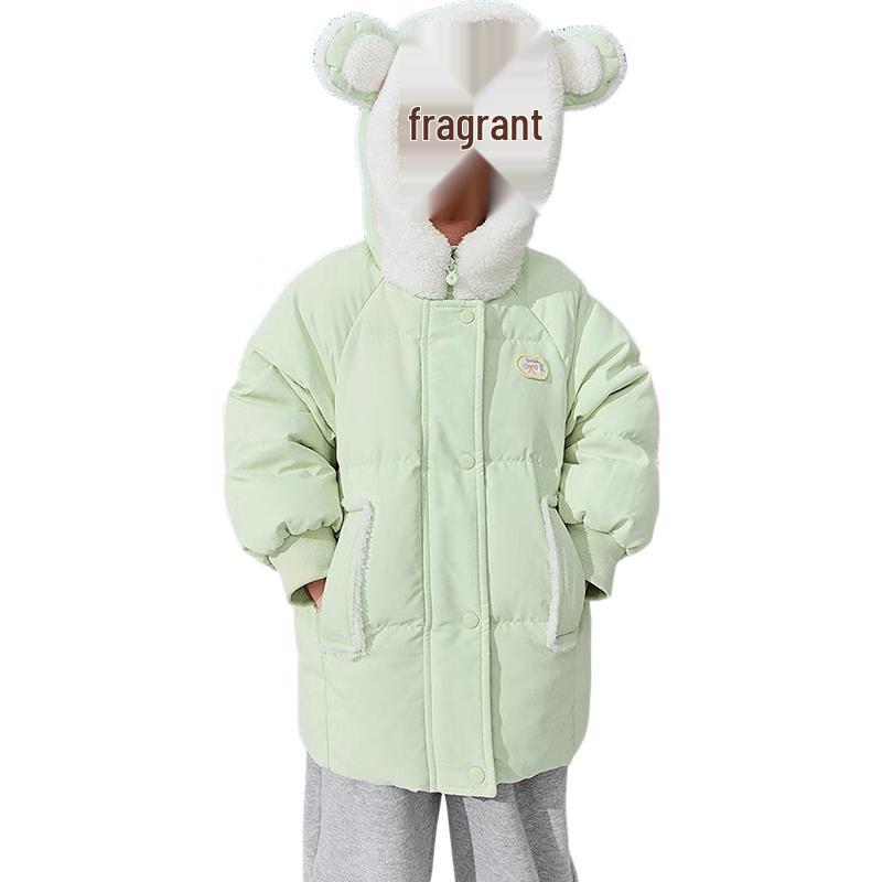 Balabala Girls' Cartoon Hooded Down Jacket