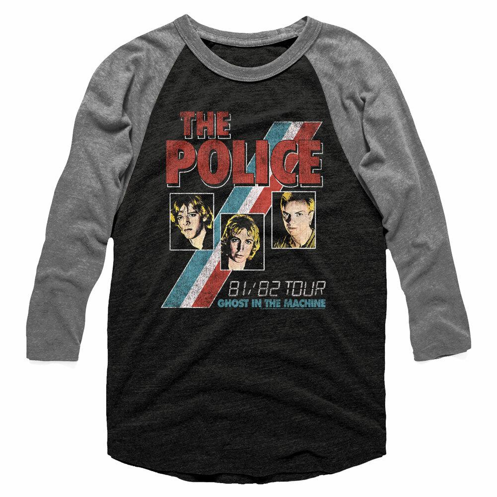 The Police 81-82 Tour Ghost In The Machine Men Raglan T Shirt Concert Merch S