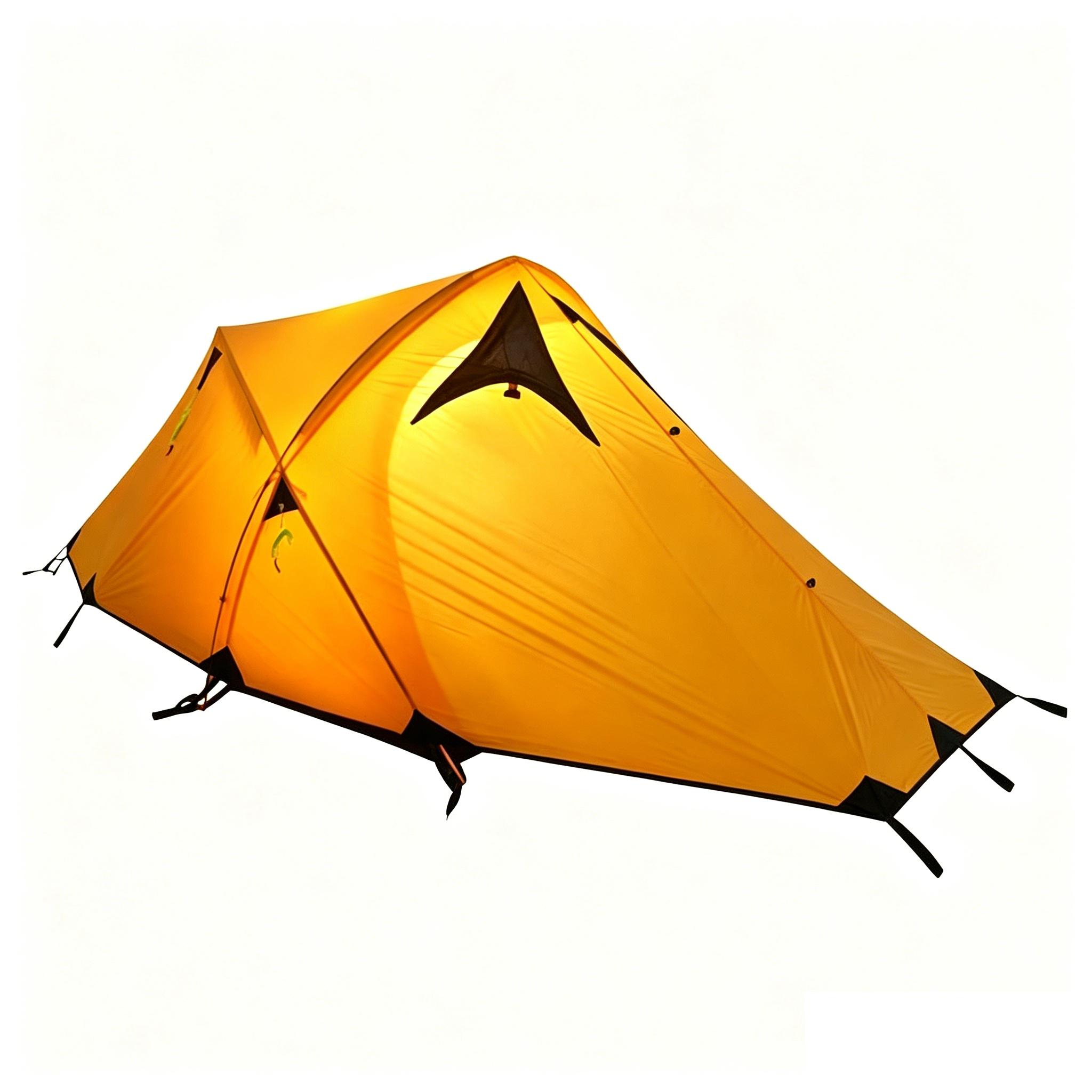 360T Nylon Silicone Coating Waterproof 8000mm Tent Warm Mountain Tent Aluminum Poles Harsh Weather Heavy Rain Resistant Tent Heavy Snow Resistant L215+80  W135 H100CM