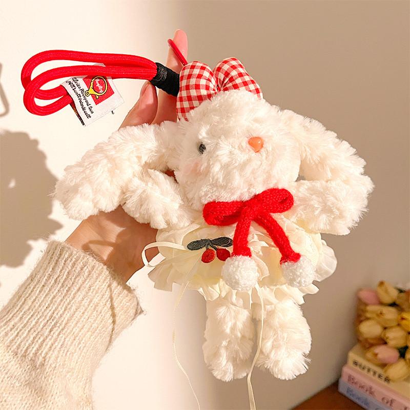 Princess Style Cartoon Bunny Plush Toy With Keychain For Girls Gift And Bag Decor