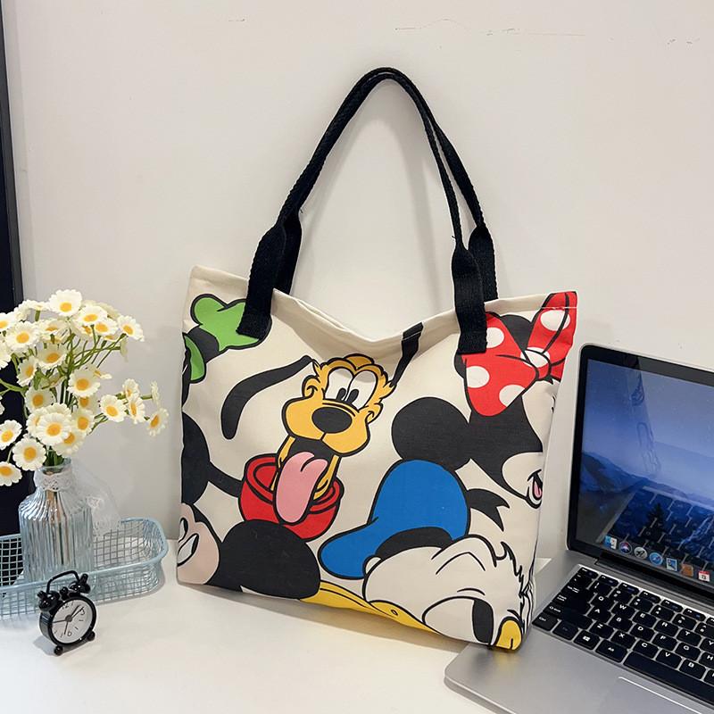 Minnie Cartoon Canvas Tote Bag With Large Capacity For Daily Use