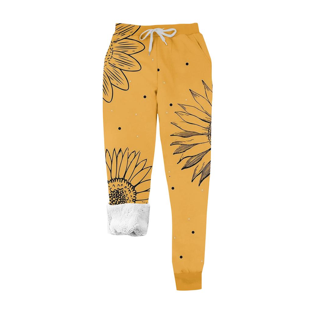 Women's Casual Fashion Home Christmas Print Plush Sweatpants