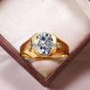 Moissanite Oval Cut With 925 Sterling Silver Gold Plated Ring For Men's #B301 JL375681957144