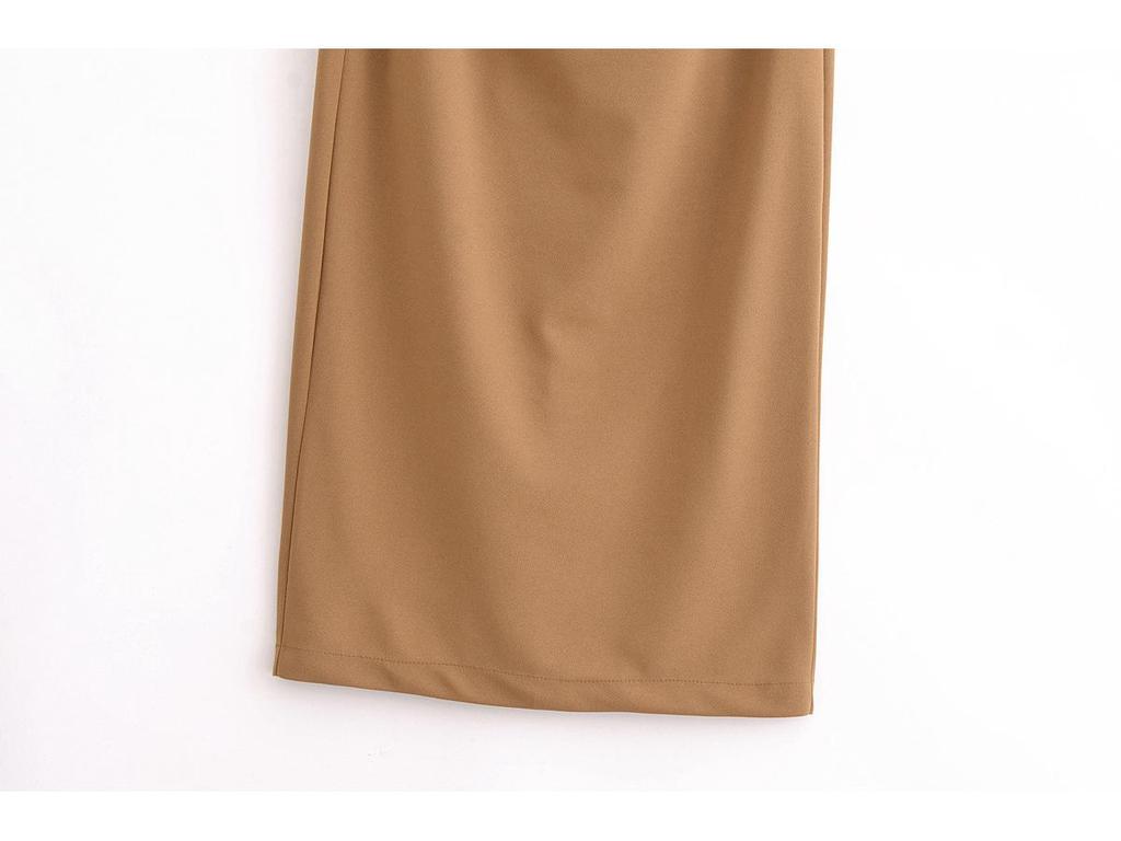 2025 Spring Women's European & American Style Pleated Midi Dress