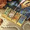 Retro Metal Metal Bookmark Tassels Oil Painting Style Hollow Bookmark Stationery Famous Painting Book Clip Teacher