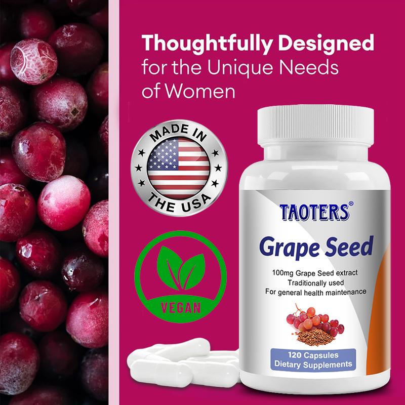 Taoters Grape Seed Capsules for Antioxidant and Skin Care 120 Capsules