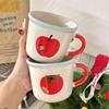 Ancient Style Ceramic Mug Apple Couple Coffee Cup Breakfast Milk Cup Souvenir Tomato Ceramic Mug Mug