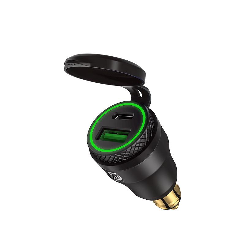 Aluminium Typ C Pd Power Delivery USB-Ladegerät 30 W QC 3.0 Schnellladegerät wasserdicht für Hella DIN-Buchse Bmw Ducati Triumph