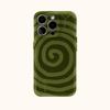 Green Spiral Phone Case for IPhone 17AIR 16E 16 15 14 13 12 11 17 Pro Max Plus Double-layer Back Cover