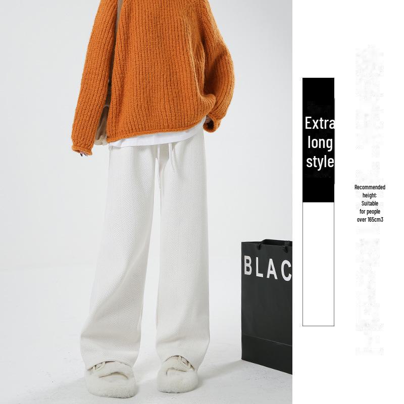 

Широкие брюки с узором «елочка» цвета Майяра: 2024 Осень/Зима Бархат Прямой Покрой Для Женщин S