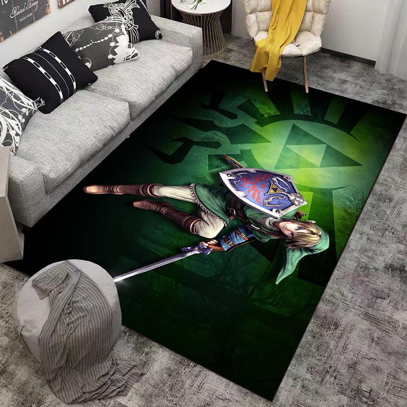 Brave Adventurer on Mysterious Background Rug Suitable for use as an anti-slip game mat for living room and bedroom sofas