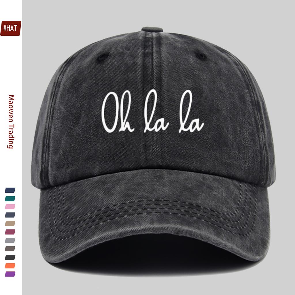 Pc OH LA LA Minimalist Letter Print Baseball Cap Lightweight and Breathable Suitable for Spring and Summer As a Sun Hat Tr