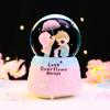 Iridescent Castle Snowfall Crystal Ball Music Box for Kids - Dreamy Fairy Tale Carriage.
