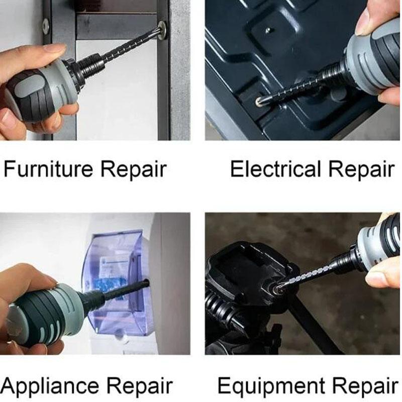 Set Șurubelniță cu Clichet Formă Scurtă Cap Ridichi Duritate Mare Economisire Muncă Multifuncțional Dublu Scop