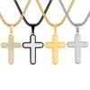 European American Fashion Stainless Steel Necklace Versatile Men Women Simple Elegant Cross Pendant Niche Accessory