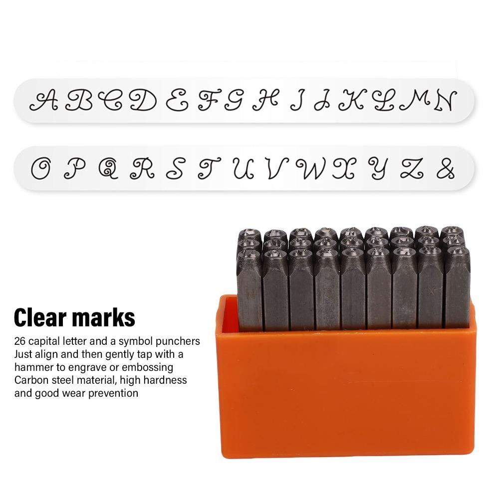 27pcs Carbon Steel Letters Punch Set Durable Forged Metal Stamping Tools  Jewelry Making