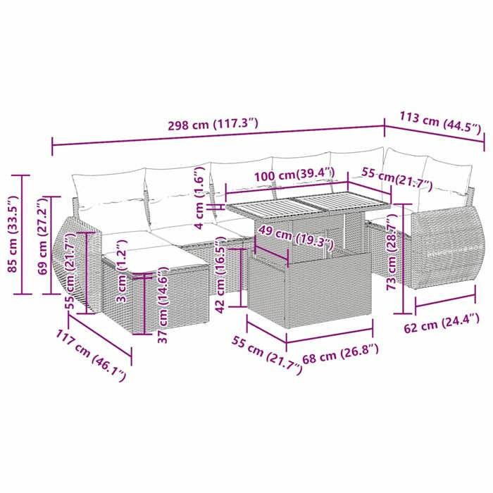 VidaXL Salon de jardin 8 pcs avec coussins noir résine tressée 3327290