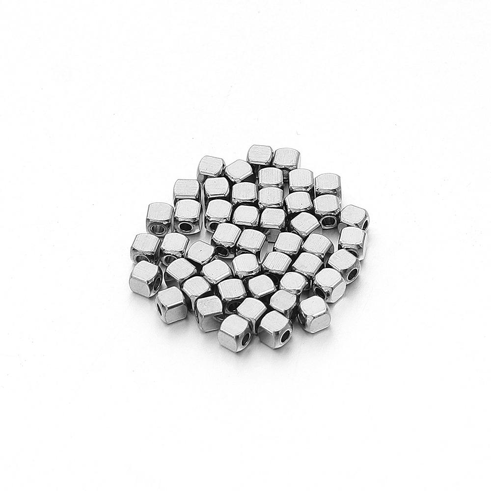 10-60pcs/lot Big Hole Stainless Steel Beads Round Corner Cube Beads Spacer Beads DIY Bracelet Necklace Jewelry Making Supplies