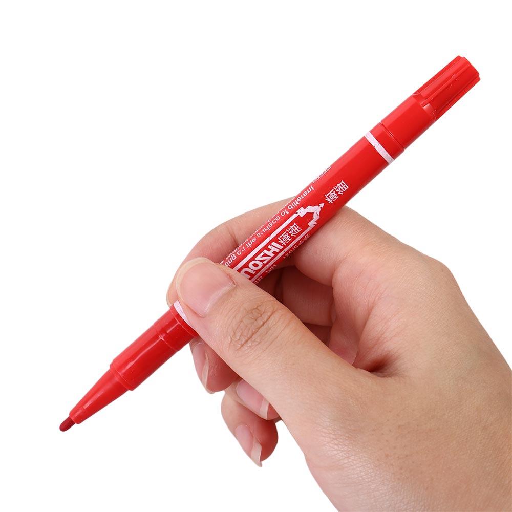 2Pcs/set Thin Pen Tip Tattoo Skin Marker Pen Black/Red/Blue Ink Dual-Tip Tattoo Makeup Pen Writing