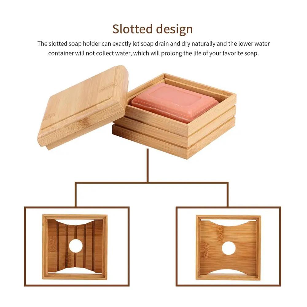 Bamboo Soap Box Convenient Lightweight Tray Holder Storage Rack Container Handcraft Bathtub Soap Dish Home