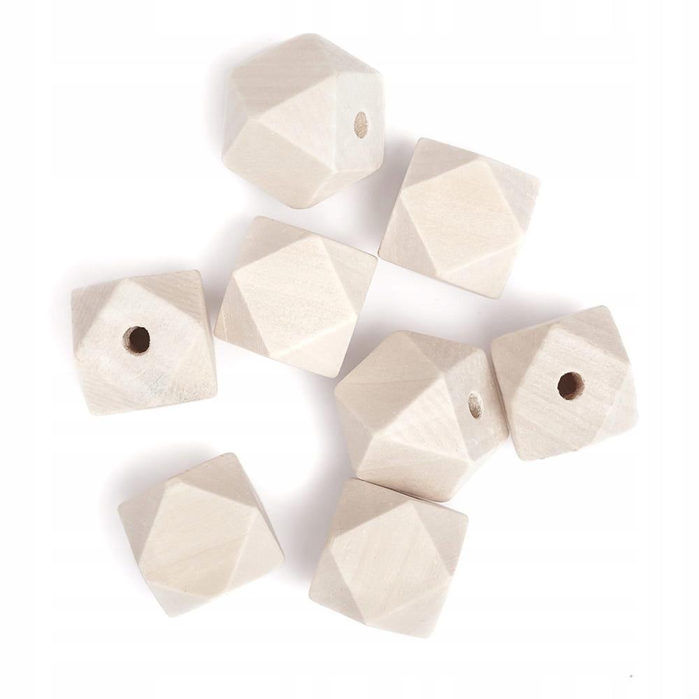 Drewniane Koraliki Geometryczne 20 Mm 8 Szt.0305