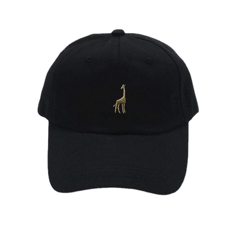 Chic hat female cartoon giraffe hip-hop cute baseball cap male four seasons travel PU leather buckle cap tide