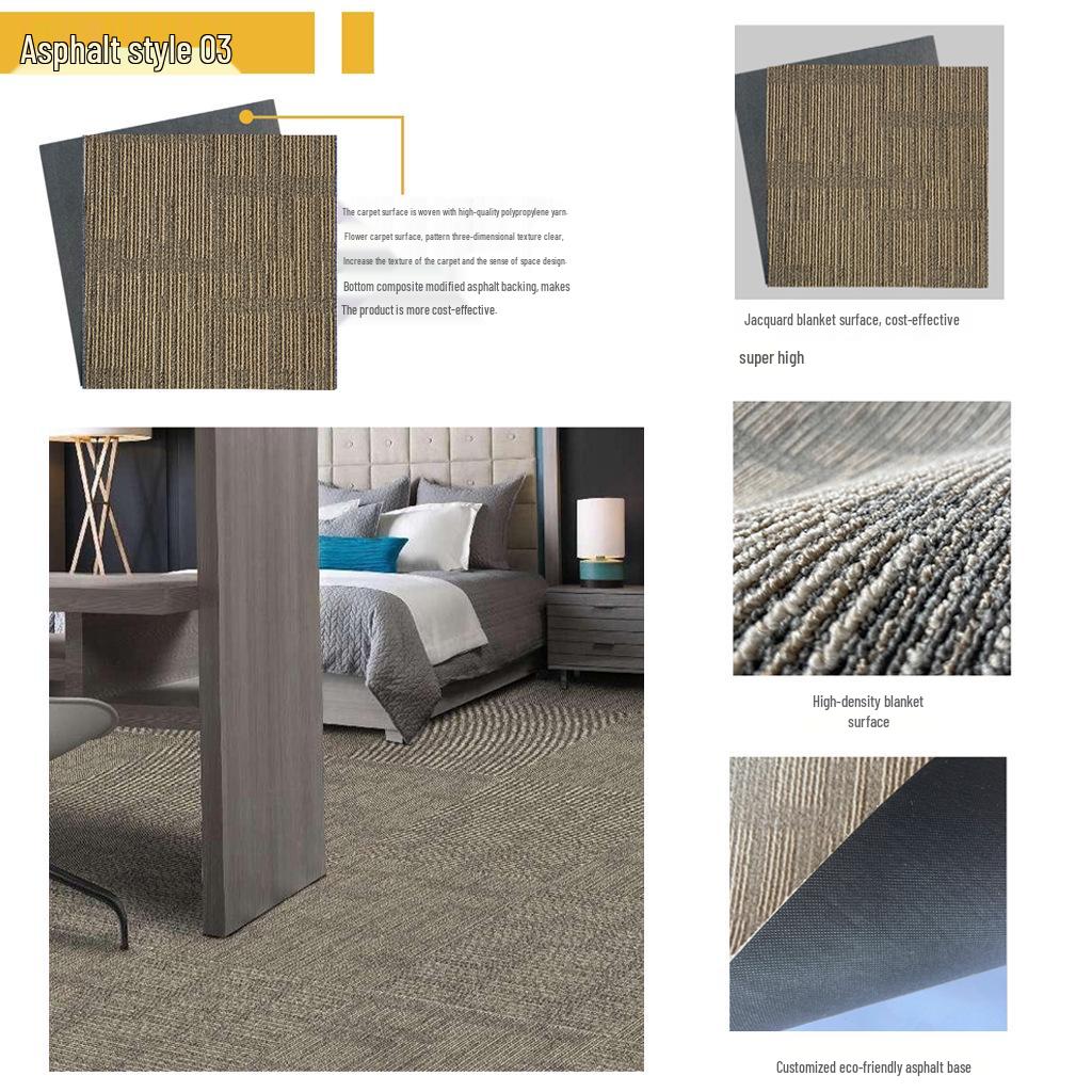 Dark Blue Flame Retardant Nylon Carpet for Conference Rooms & Billiard Halls: Square PVC Wall-to-Wall Mat