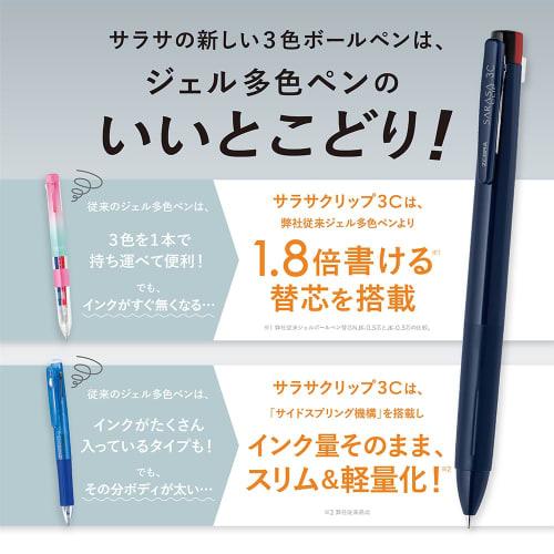Zebra 3-color Ballpoint Pen Sarasa Clip 3C 0.5mm Navy J3J5-DB