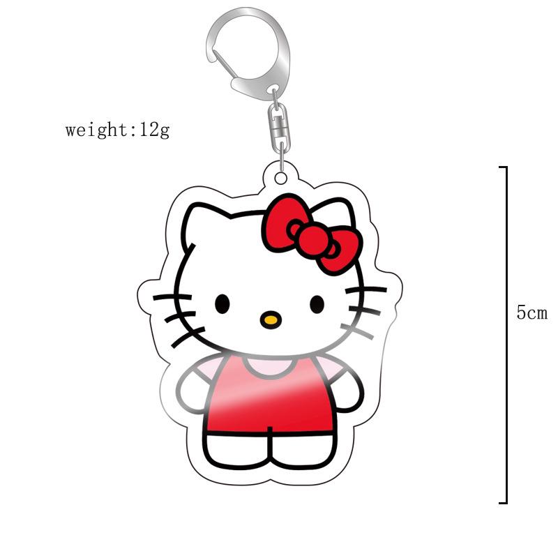 Sanrio Kuromi Pink Cat & Puppy Acrylic Keychain Anime Pendant