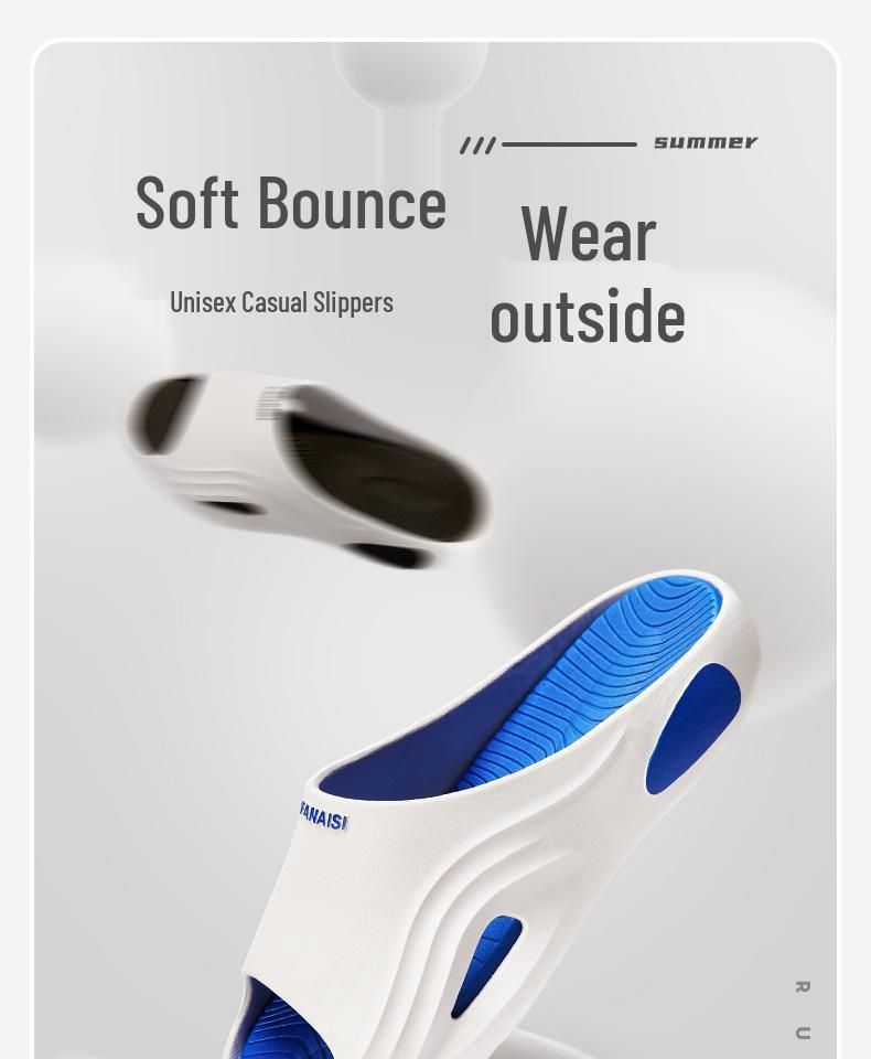 2025 Męskie Antypoślizgowe Kapcie Domowe/Zewnętrzne: Styl letni, gotowy do kąpieli, uniseks i na każdą porę roku
