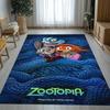 Kreslený Zootopia Judy Nick Obývací pokoj Protiskluzový koberec Měkký koberec do ložnice, dětského hřiště, k pohovce, Dekorace domu Rohožka Dárek