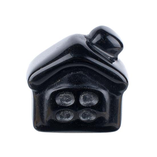 

Natural Stone Mini House Figurine Hand Carved Gemstone Polished Desktop Ornament for Home Office Shelf Decor DIY Meditation Garden Micro Landscape J