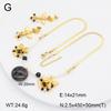 Stainless Steel Gold Flower Set Women 4pcs Necklace Earrings Bracelet Ring Cubic Zirconia Luxury Wedding Party Anniversary Gift
