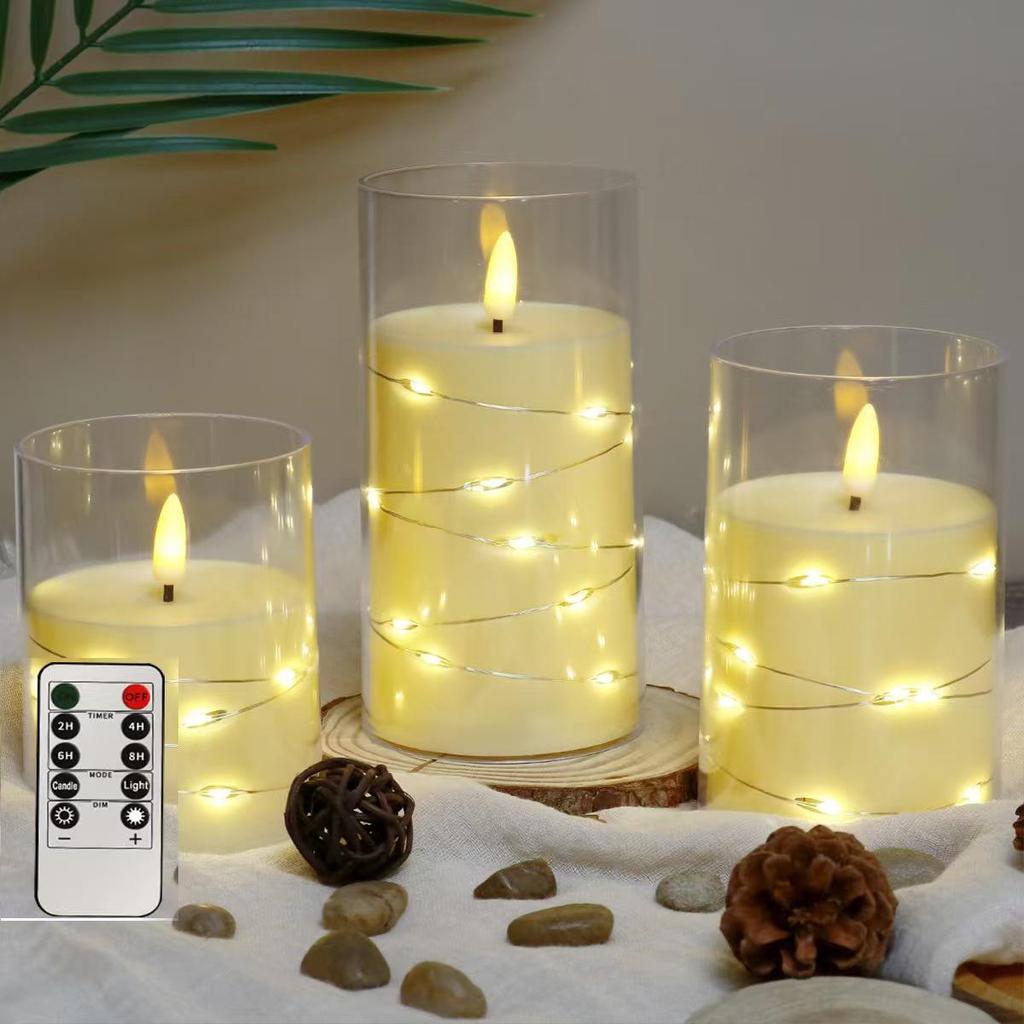LED Acrylic Candle Lights for Christmas, Weddings, Parties, and Restaurants